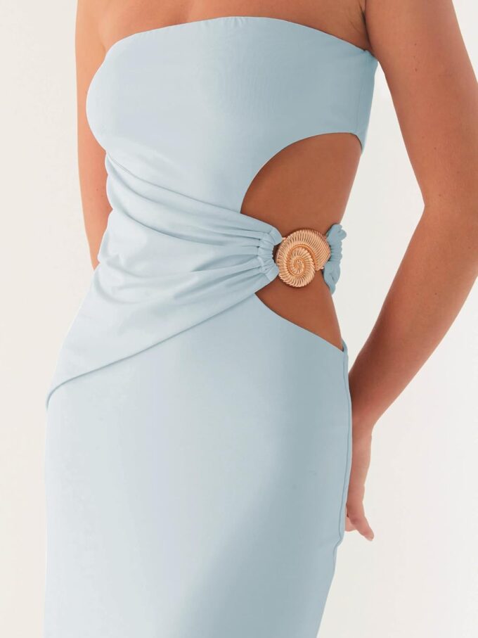 Cut Out Maxi Tube Dresses for Women Sexy Y2k Strapless Backless Bodycon Long Dress Summer Sleeveless Hollow Sundress – Bild 4