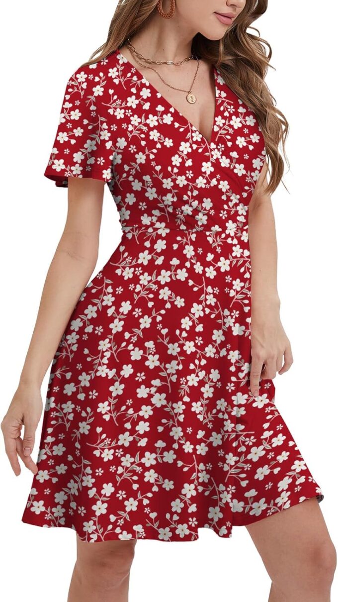 MixShe Summer Dresses for Women 2025 Floral Sundresses Elegant Classy Fashion Casual Outfit Plus Size – Bild 3