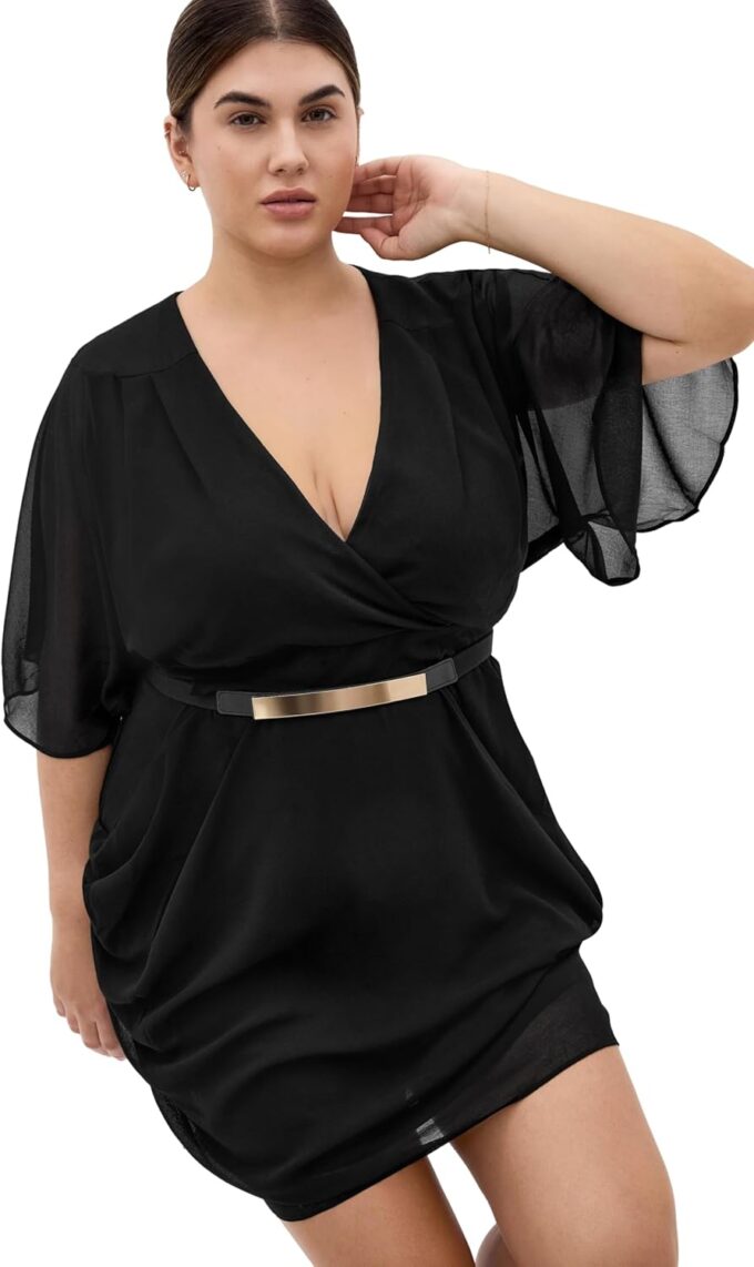 City Chic Women's Plus Size Dress-Sequin Wrap