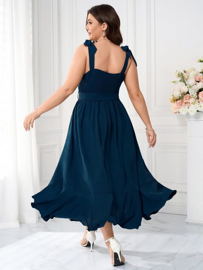 Plus Size Wedding Guest Dress Square Neck Ruffle A Line Elegant Bridesmaid Formal Cocktail Party Dresses for Women – Bild 2