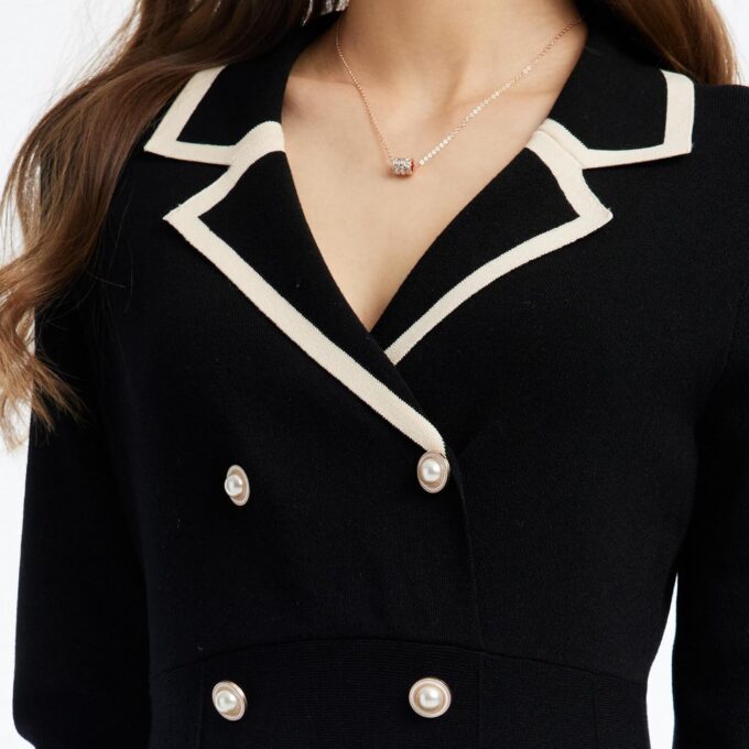 Mini Sweater Dress for Women, Button up 3/4 Sleeve Knit Dresses for Teacher Work Business – Bild 7