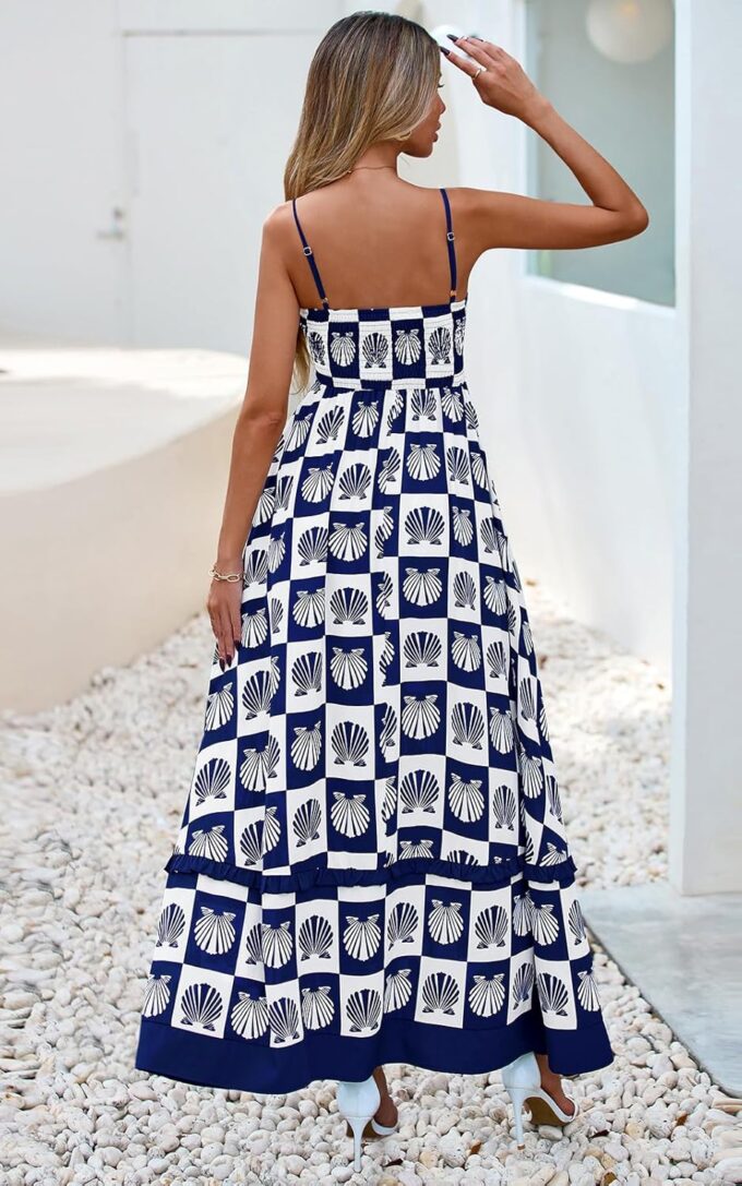 PRETTYGARDEN Summer Spaghetti Strap Dresses for Women 2025 Flowy Sundresses Casual Boho Sleeveless Beach Maxi Long Dress – Bild 2