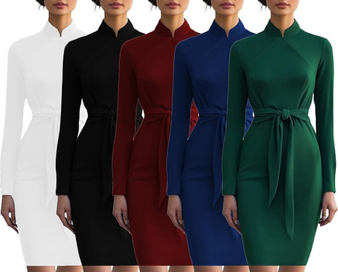 SperLucky Women's Elegant Bodycon Dresses Formal Office Sheath Dresses – Bild 6