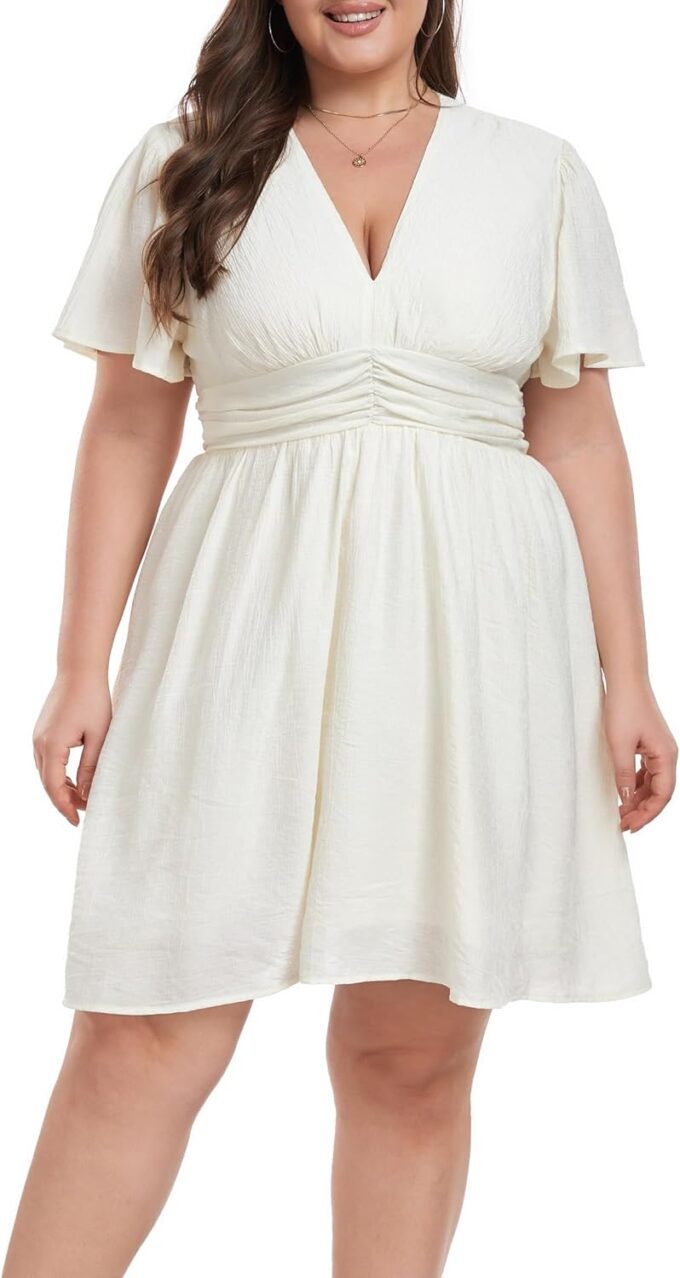 Carrdc Plus Size Dresses for Curvy Women Short Sleeve Cocktail Dress – Bild 2
