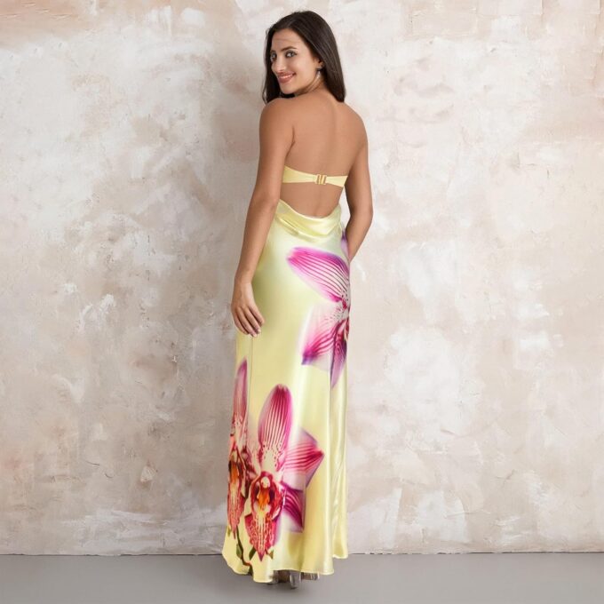 Women Floral Strapless Maxi Dresses Off Shoulder Sleeveless Backless Tube Top Dress Bodycon Bandeau Sundress – Bild 6