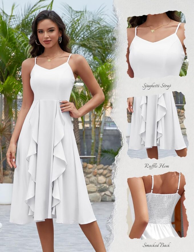 HomRain Women's Cocktail Tea Party Beach Dresses Formal Graduation Wedding Guest Chiffon Summer Evening Elegant Dress 2025 – Bild 6