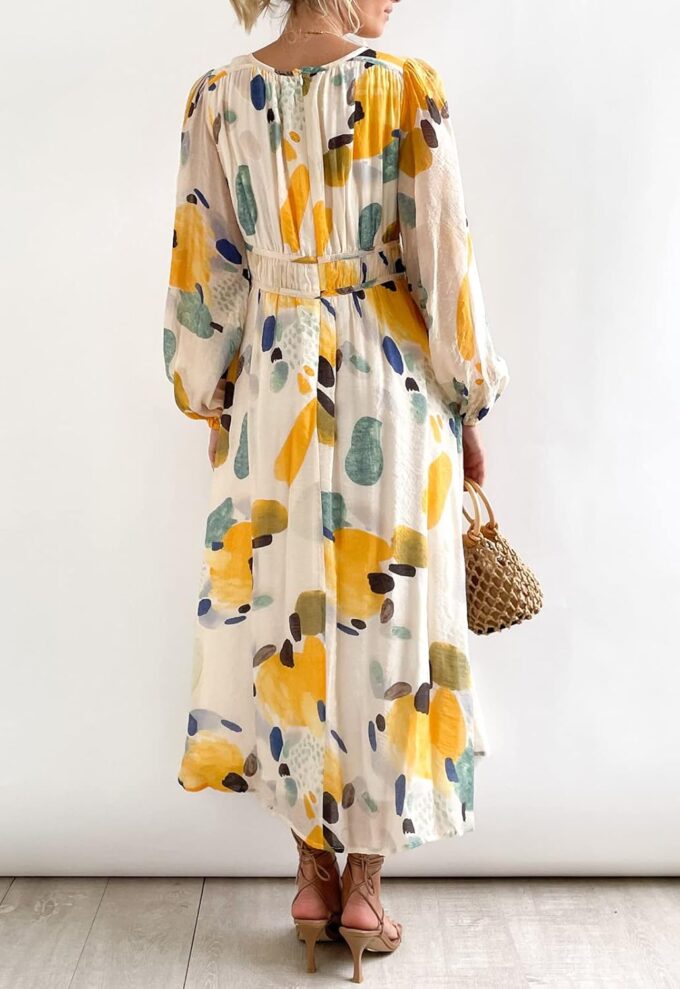 Women's Long Sleeve Floral Maxi Dress Summer Wedding Guest Dress – Bild 4