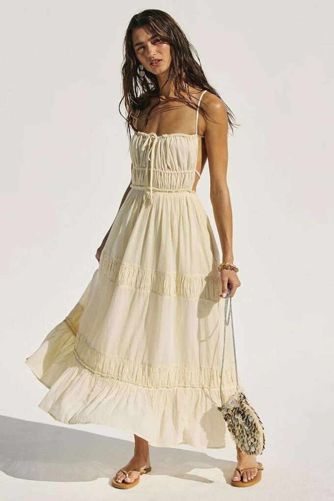 ForeMode Summer Deep V Neck Bohemian Women Mini Short Dress Backless Beach Boho Dress – Bild 5