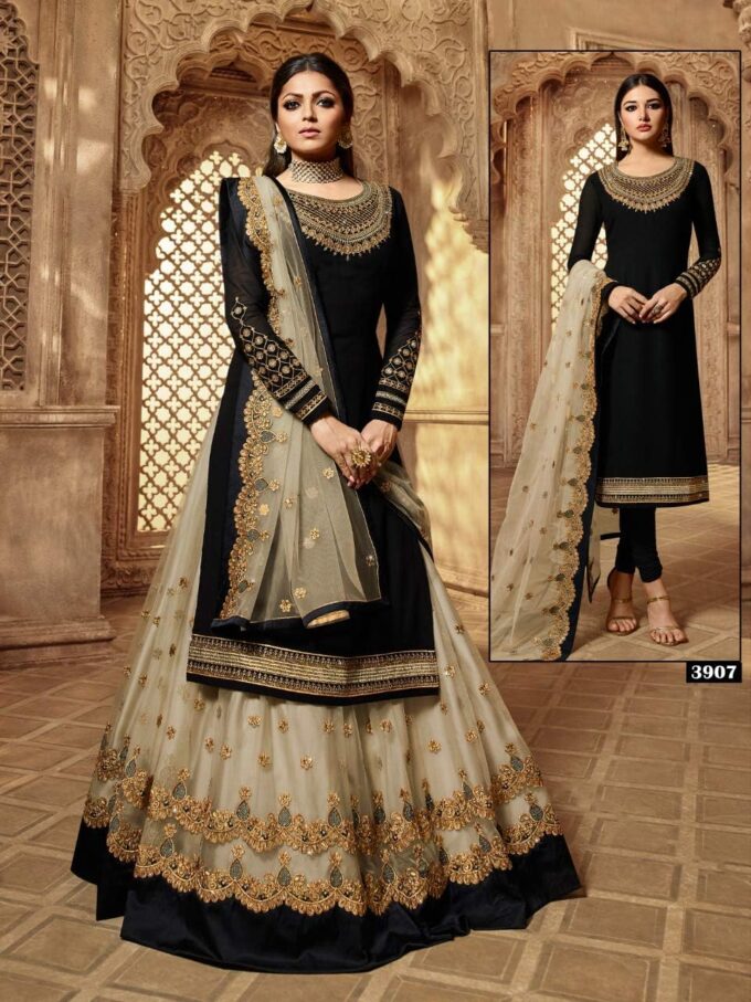 Delisa New Indian/Pakistani Eid Special Party/Ethnic wear Georgette Straight Ghagra Style Salwar for Womens LTT – Bild 2