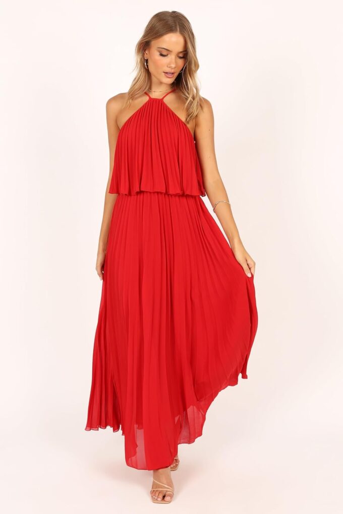 Petal & Pup Women's Gia Pleated Halterneck Maxi Dress – Bild 8