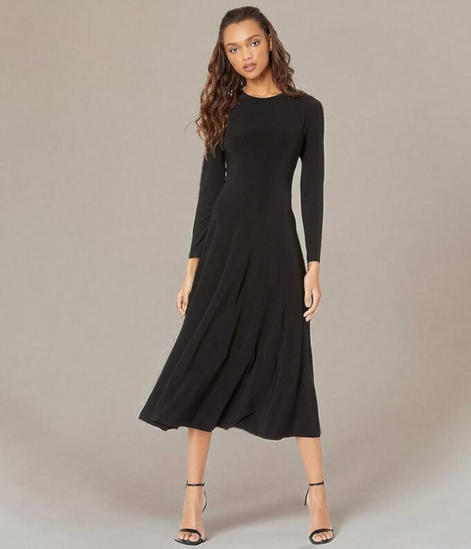 Norma Kamali Women's Long Sleeve Flared Dress – Bild 2