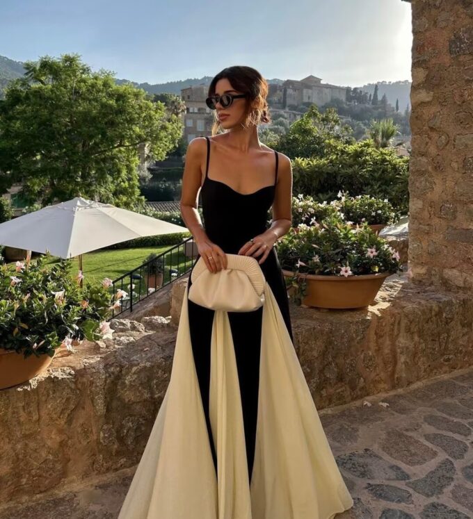 Women‘s Maxi Summer Dress Patchwork Pleated Italian Wedding Guests Dresses EEM112 – Bild 7