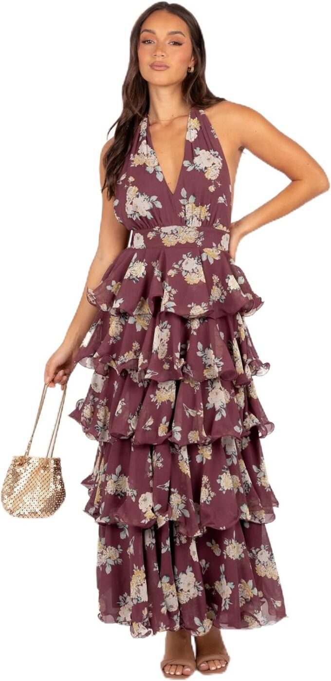 Petal & Pup Women's Kendall Maxi Halterneck Dress