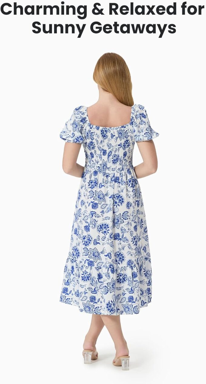 PATPAT Family Matching Summer Outfits, Mommy and Me Matching Shirts Dresses Paisley Print Matching Dresses for Family – Bild 4