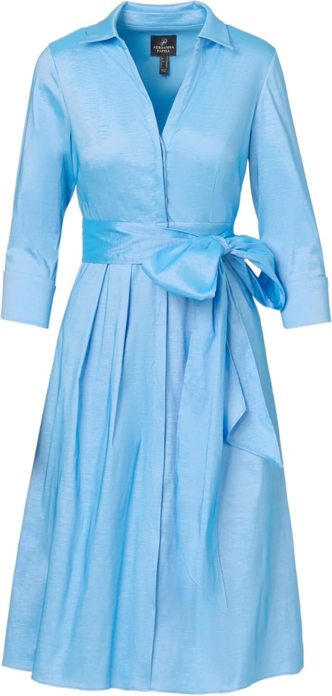 Adrianna Papell Women's Taffeta Shirt Midi Dress – Bild 5