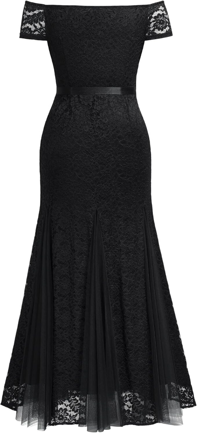 Miusol Women's Plus Size Formal Off Shoulder Vintage Floral Lace Mermaid Maxi Evening Party Dress – Bild 6