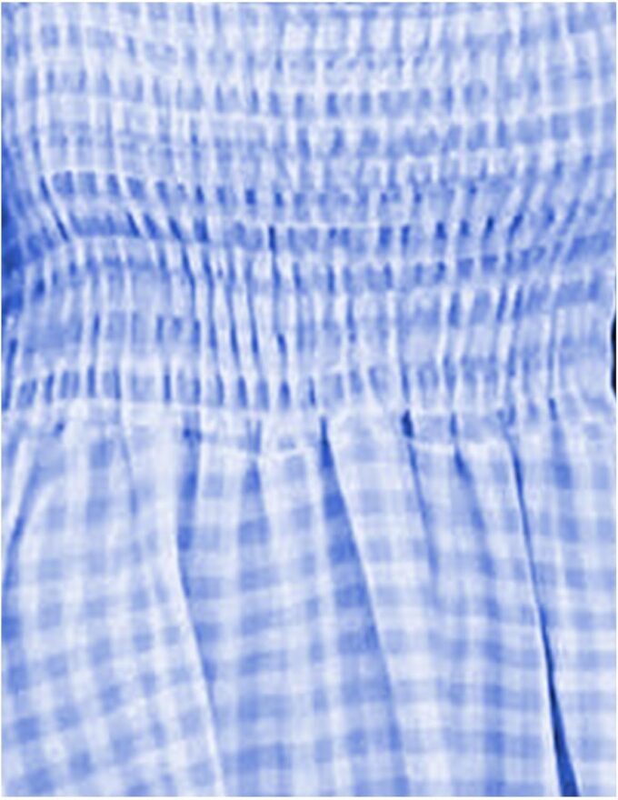SOMTHRON Women's Square Neck Plaid Smocked Dress Ruffle Sleeveless Tiered Flowy A-Line Checkered Maxi Long Dress – Bild 5