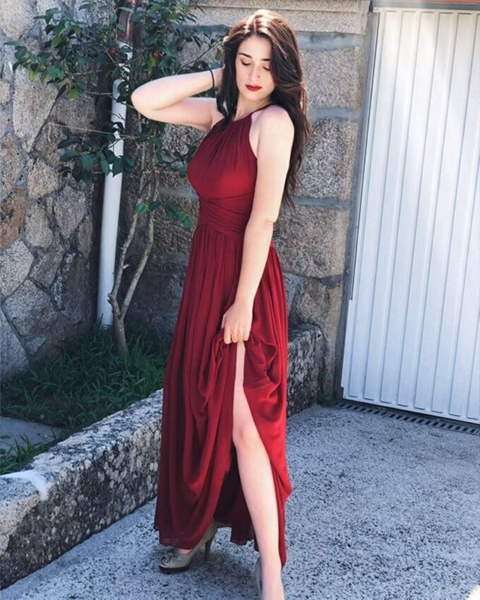 Clothfun Women's Halter Bridesmaid Dresses Long Chiffon Formal Dresses Evening Party Dress 2025 – Bild 4