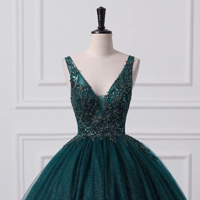 Engerla Women's Beading Sweetheart Ball Gown Tulle Layed Long Quinceanera Dress – Bild 4