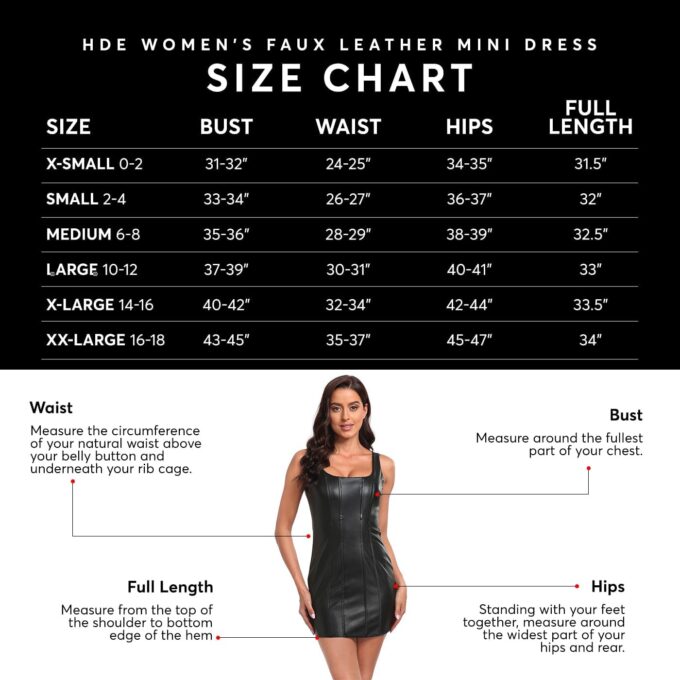 HDE Women's Faux Leather Square Neck Mini Dress Sexy Bodycon Party Club Dresses – Bild 3