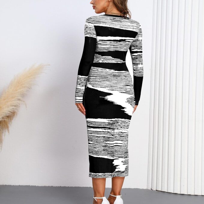 Women's Cocktail Dresses Maxi Bodycon Long Sleeve Wedding Guest Beach Summer Dress for Women – Bild 6