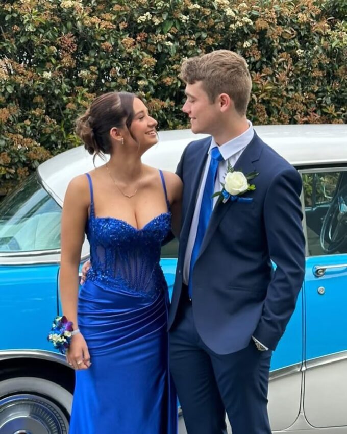Lace Appliques Prom Dresses 2025 Long with Slit Corset Pleated Satin Mermaid Formal Ball Gown – Bild 5
