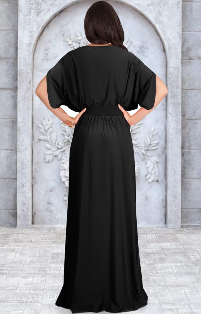 KOH KOH Womens Long Semi-Formal Short Sleeve V-Neck Floor Length Maxi Dress Gown – Bild 5