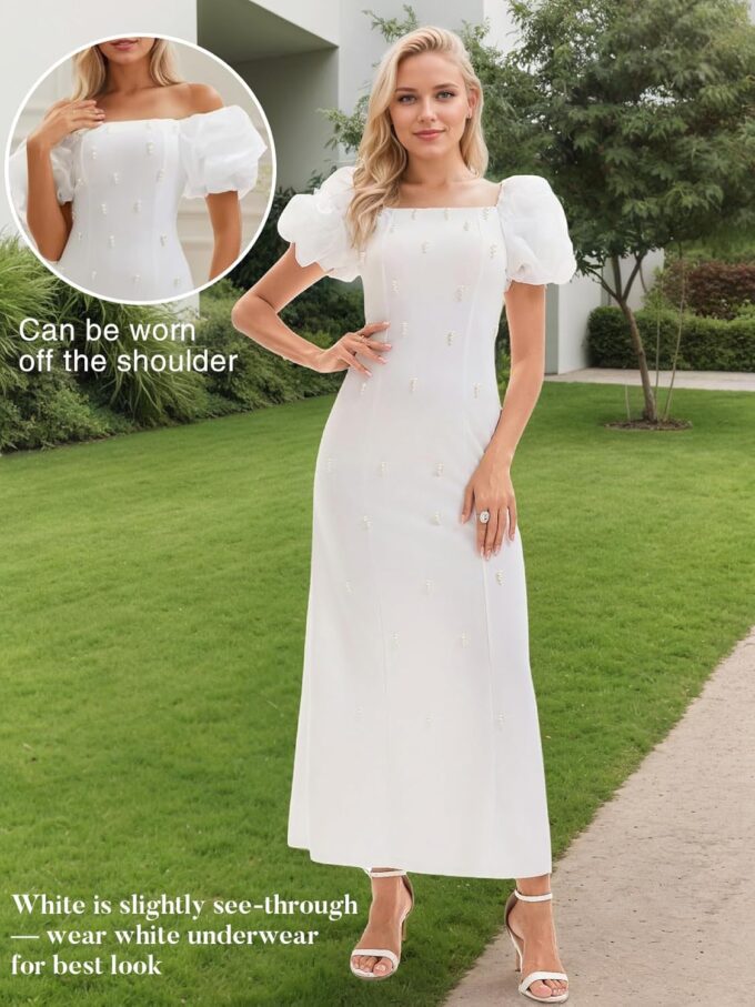 Women's Summer Club & Night Out Dresses Elegant Evening Party Cocktail Sexy Ruched Prom Wedding Guest Maxi Dress – Bild 2