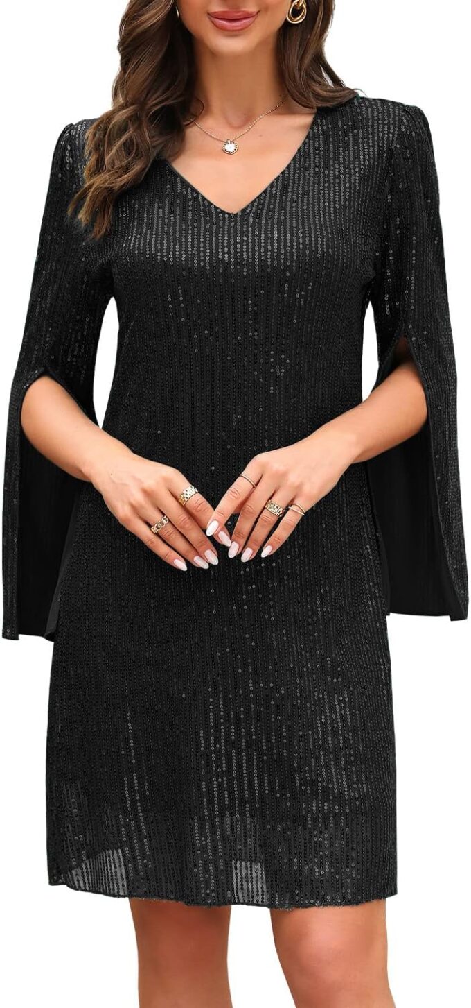 Wedding Guest Dresses for Women Women's Cocktail Dresses Formal Dresses for Women Lace Sequin Prom Dress – Bild 5
