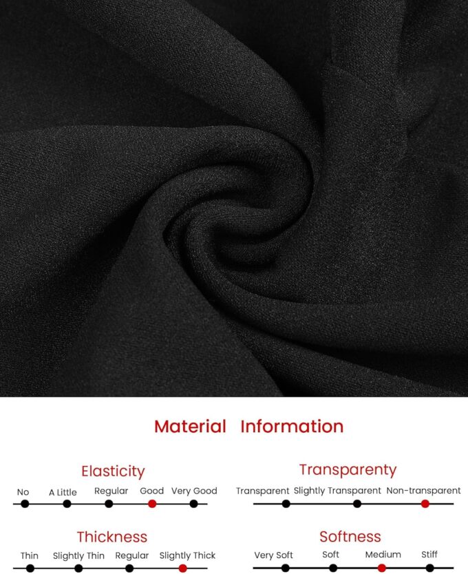 Hobemty Damen Fischschwanzkleid mit Gürtel, Rundhalsausschnitt, 3/4-Ärmel, formelles Kleid – Bild 5