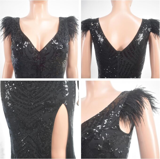 PORRCEY Women's Sexy Elegant Sparkly Sequins Evening Dress Party Club Night Outfits – Bild 5