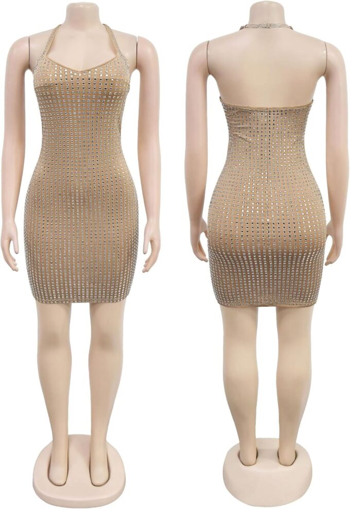 Fully Lined Stretchy Sequin Mini Dress for Women Cocktail,Prom,Night Out – Bild 8