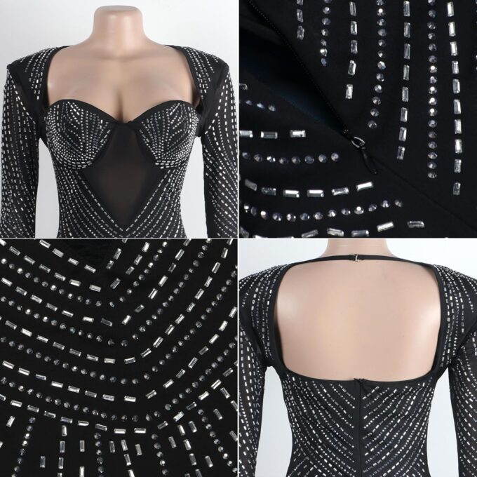 Nagfar Women Rhinestone Dresses Birthday Party Club Bling Birthday Outfits Sexy Dress for Women – Bild 3