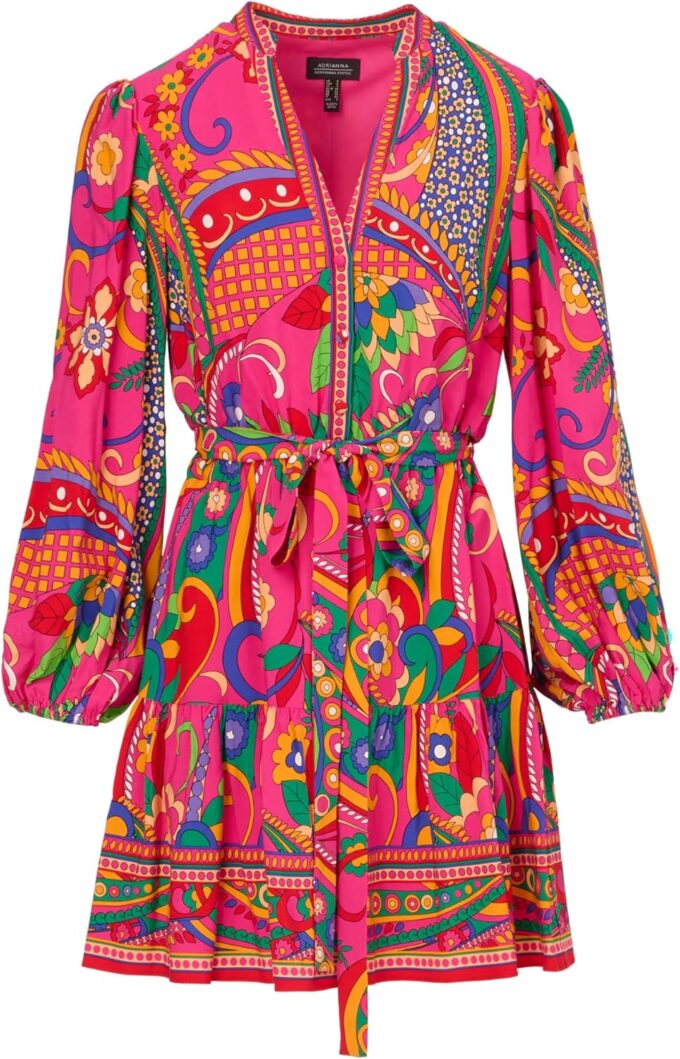 Adrianna Papell Women's Printed Short Dress – Bild 5