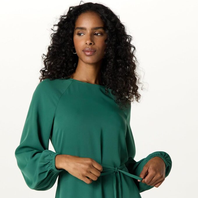 The Drop Damen Dolman Balloon Sleeve Belted Midi Dress Kleider – Bild 3