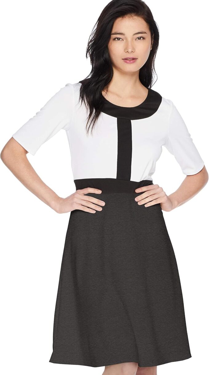 Star Vixen Damen Petite Short SLV Fit-n-Flare Dress W Blk Frame Kleid – Bild 4