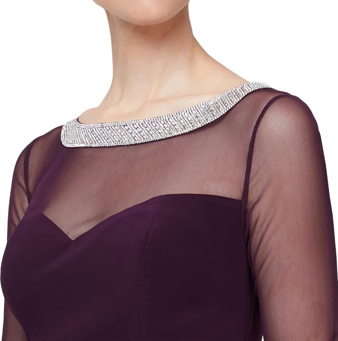 Alex Evenings Women's Long Matte Jersey Mother of The Bride Dress with 3/4 Sleeves (Plus Size) – Bild 3