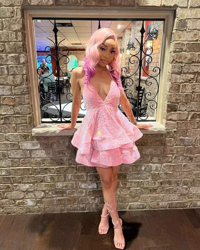 Sequins Homecoming Dresses for Teens V Neck Short Prom Evening Graduation Cocktail Party Gowns ZX39 – Bild 3