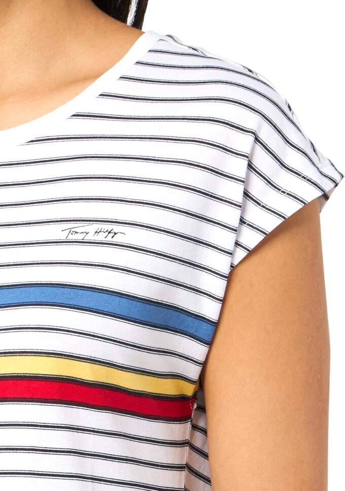 Tommy Hilfiger Women's Short Sleeve Crew Neck Striped T-Shirt – Bild 3