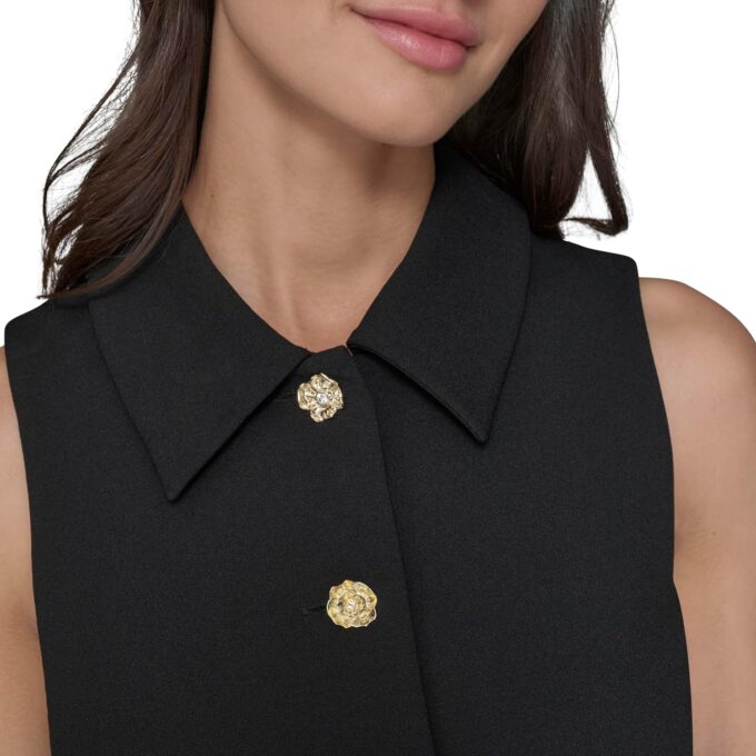 KARL LAGERFELD Women's Collared Sleeveless Above The Knee Sheath Dress – Bild 5