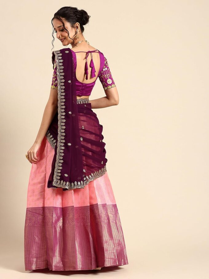 Fabcartz Readymade Embroidered Taffeta Satin Woven Lehenga Choli | Ready to Wear Wedding & Party Wear Outfit | PL132 – Bild 2