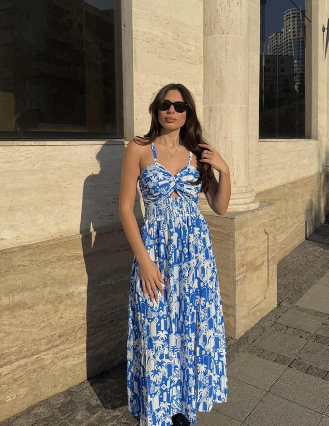 GRACE KARIN 2025 Women's Summer Spaghetti Strap Maxi Dress Smocked Floral Dress Sleeveless Boho Beach Sundress with Pockets – Bild 7