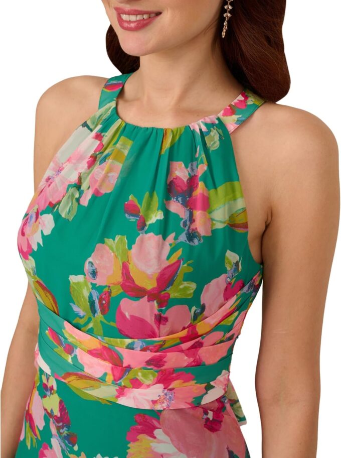 Adrianna Papell Women's Floral Chiffon Halter Dress – Bild 3
