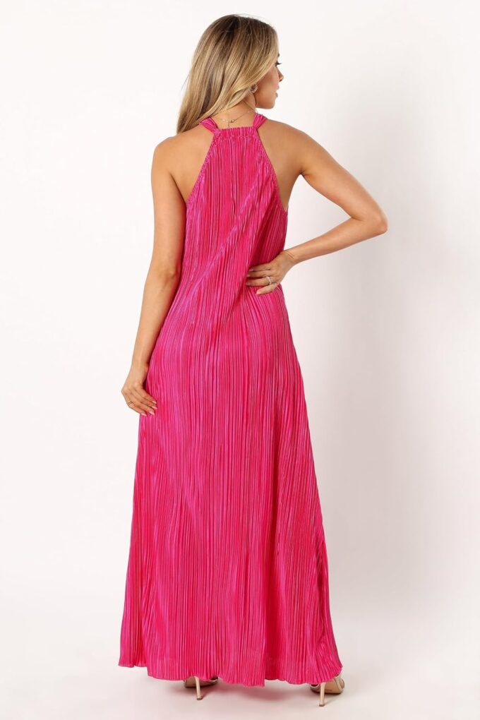 Petal & Pup Women's Melody Plisse Halter Maxi Dress – Bild 3
