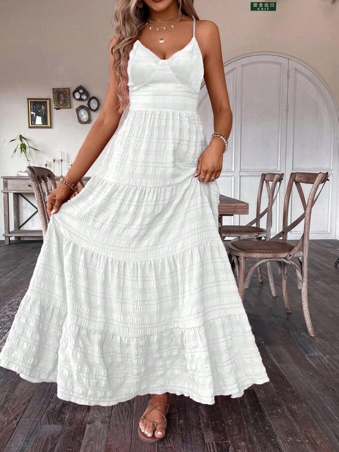 Narecte Women Summer Beach Dresses Spaghetti Strap Maxi Dress Flowy Casual Dress Bohemian Dresses for Vacation & Holiday – Bild 3