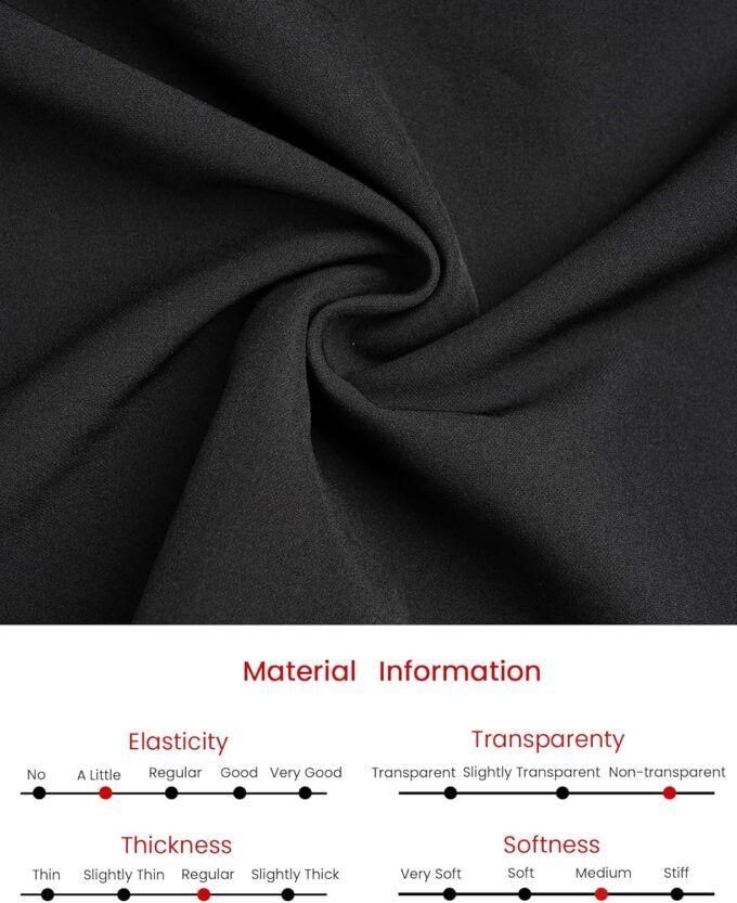 Hobemty Damen Vintage A-Linie Kleid Stehkragen Langarm Gürtel Arbeit Flare Kleider – Bild 5