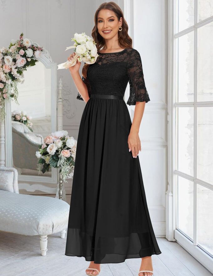 Wedtrend Women's Formal Dresses 2025 Wedding Guest Dress Bell Sleeve Bridesmaid Dresses Maxi Evening Dress – Bild 5