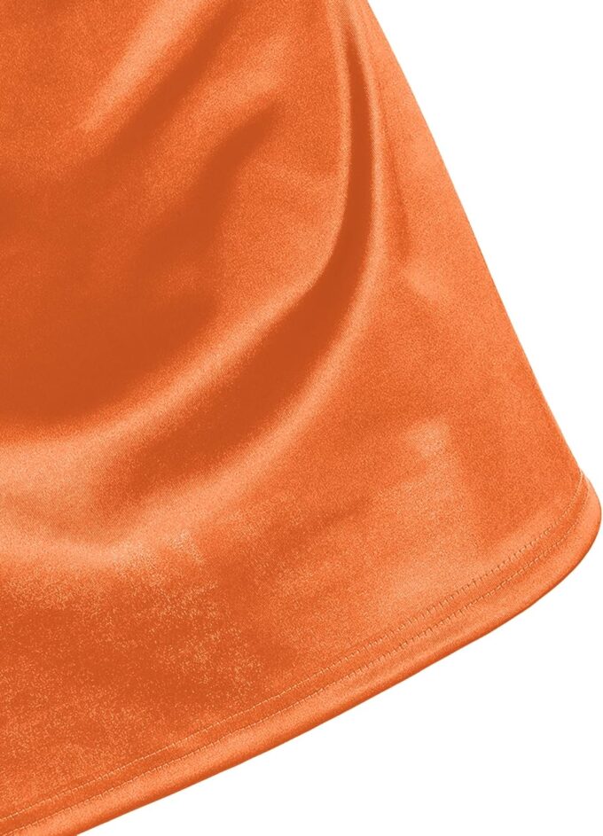 ZAFUL Women's Satin Sleeveless Spaghetti Strap Mini Dress Sexy Slip Cowl Neck Silky Cocktail Party Dresses – Bild 4