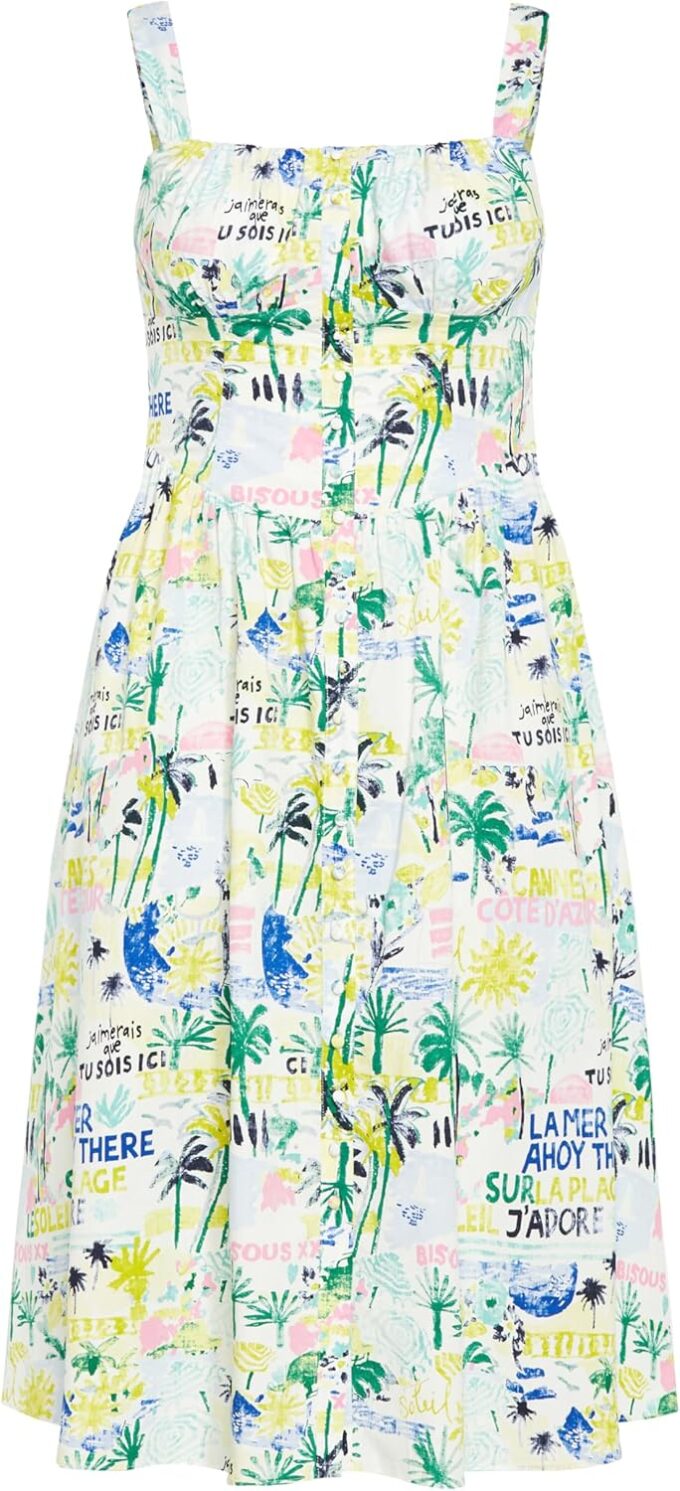 City Chic Women's Dress-Postcards Print Cotton – Bild 5