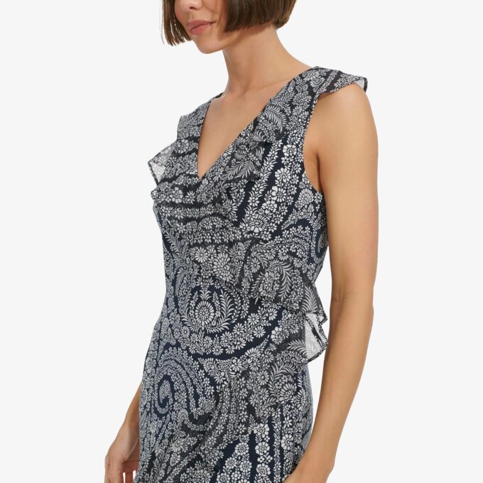 Tommy Hilfiger Women's Flutter Sleeve V-Neck Maxi Slip Dress – Bild 4